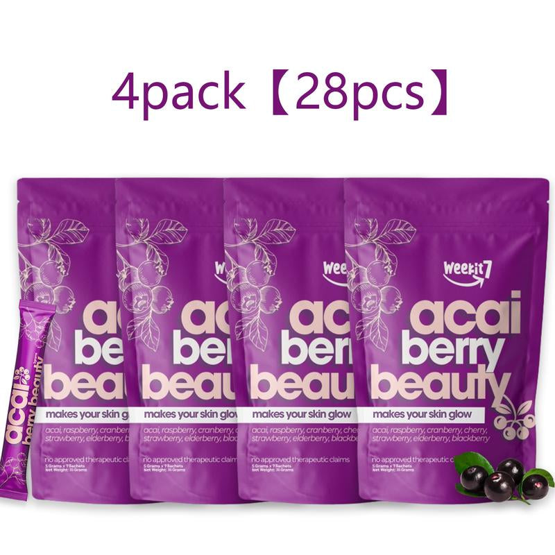 【Buy 3 Get 1】Weekit7 - Acai Berry Cleanse Organic Acai Berry Powder,Superfood Acai Berries Purple Powder Edible Dietary Supplement Fitness. Non-Gmo No Preservatives Beverage Mixed Healthcare Vitamin