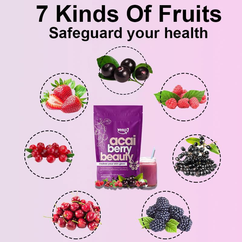 【Buy 3 Get 1】Weekit7 - Acai Berry Cleanse Organic Acai Berry Powder,Superfood Acai Berries Purple Powder Edible Dietary Supplement Fitness. Non-Gmo No Preservatives Beverage Mixed Healthcare Vitamin