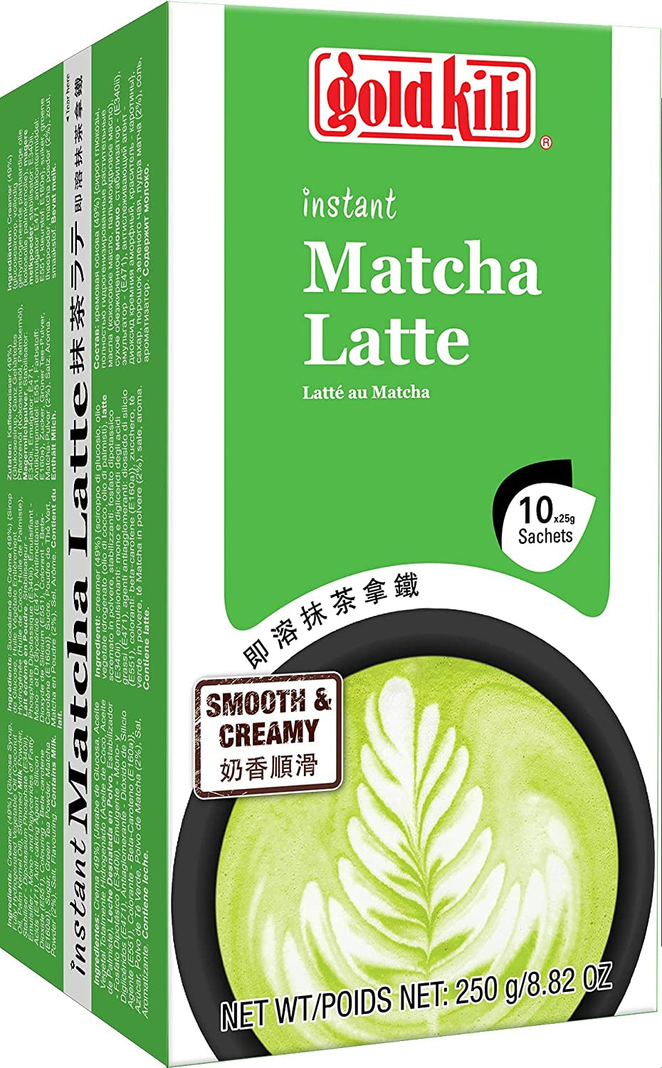 Gold Kili Matcha Latte Paquete Instantáneo, 1 X 10 X 25 Gr 21 G