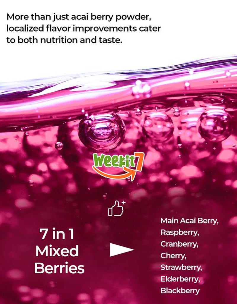 【Buy 3 Get 1】Weekit7 - Acai Berry Cleanse Organic Acai Berry Powder,Superfood Acai Berries Purple Powder Edible Dietary Supplement Fitness. Non-Gmo No Preservatives Beverage Mixed Healthcare Vitamin